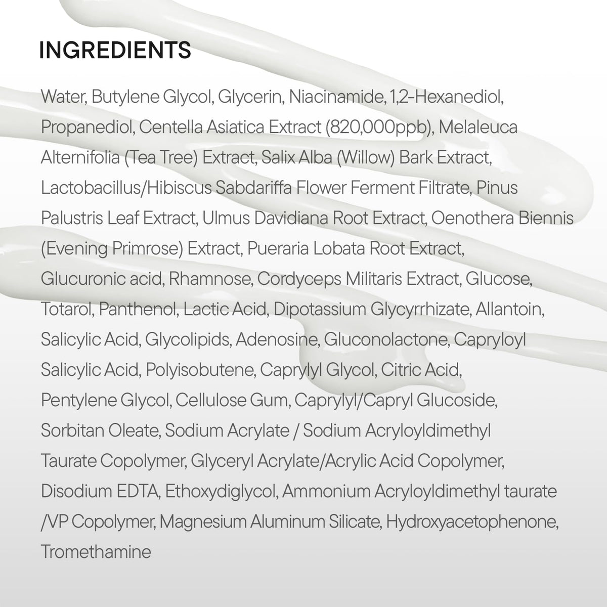 IUNIK Centella leaf and tea tree extract photo showing natural ingredient sources