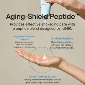 IUNIK label close-up showing clean ingredients and vegan benefit