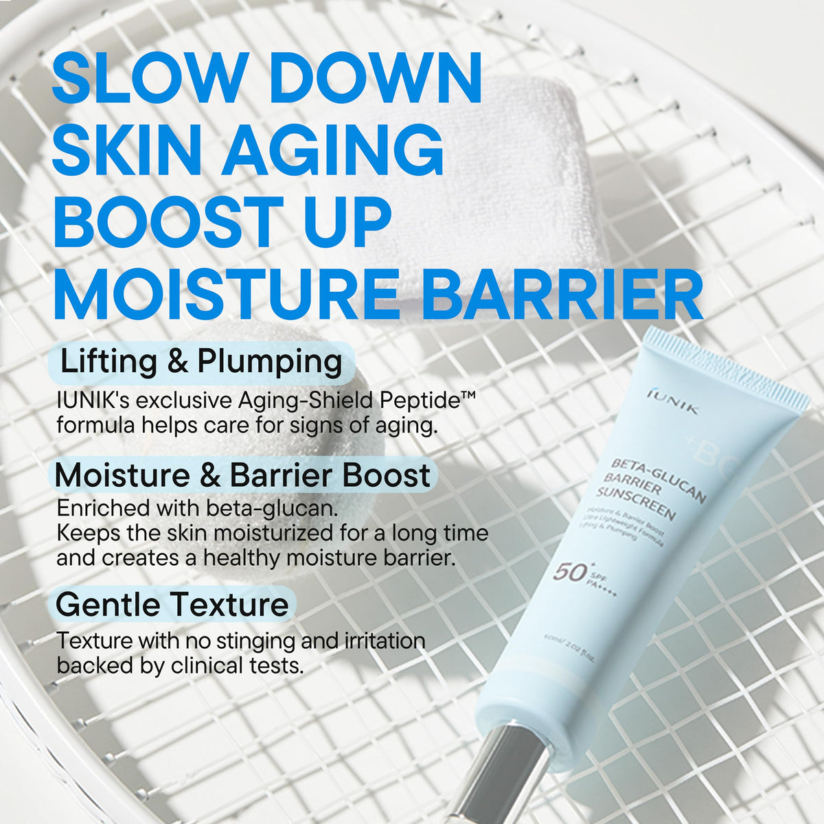 IUNIK sunscreen worn under makeup showing invisible, non-pilling finish