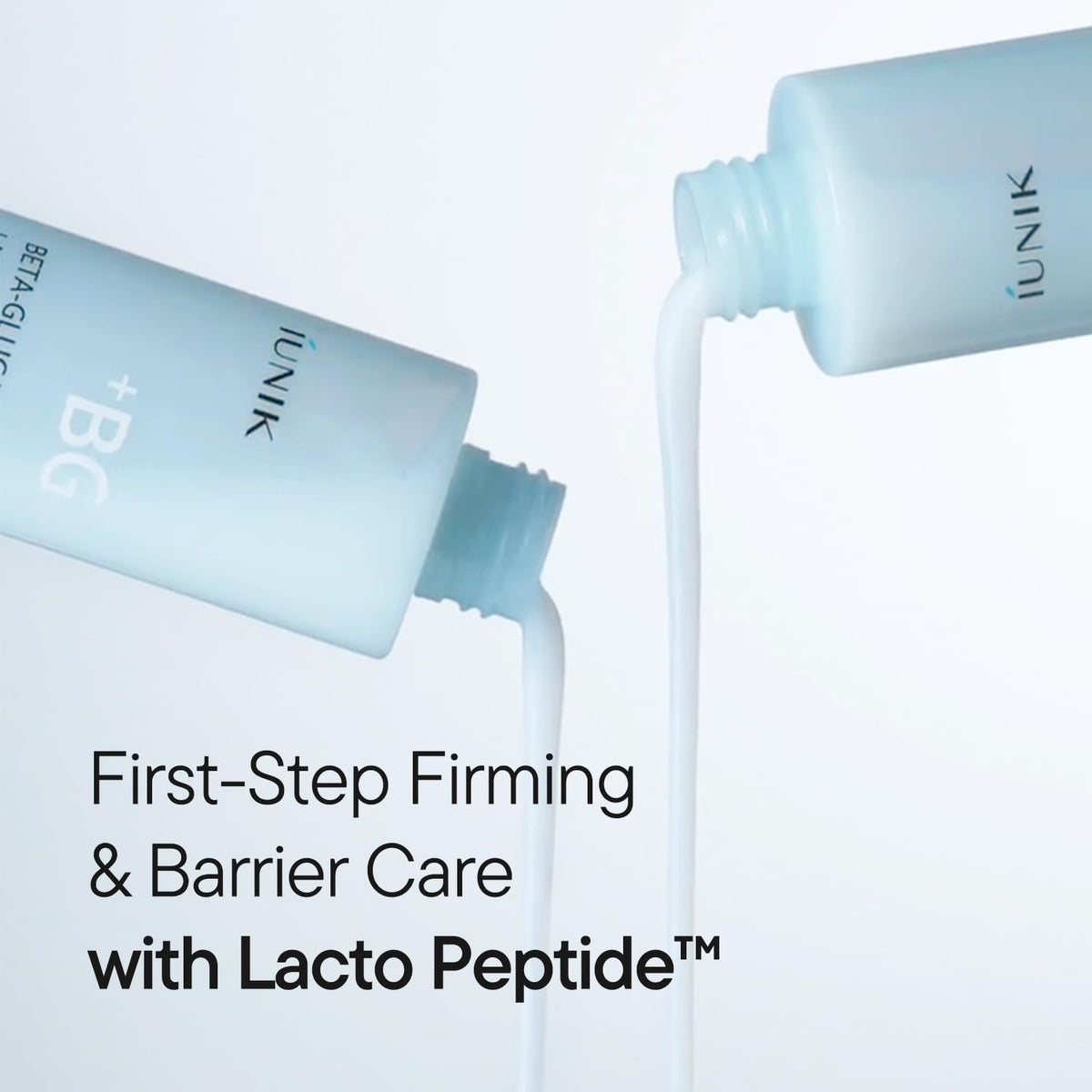 IUNIK toner on hand being patted in to show absorption and immediate moisturizing benefit