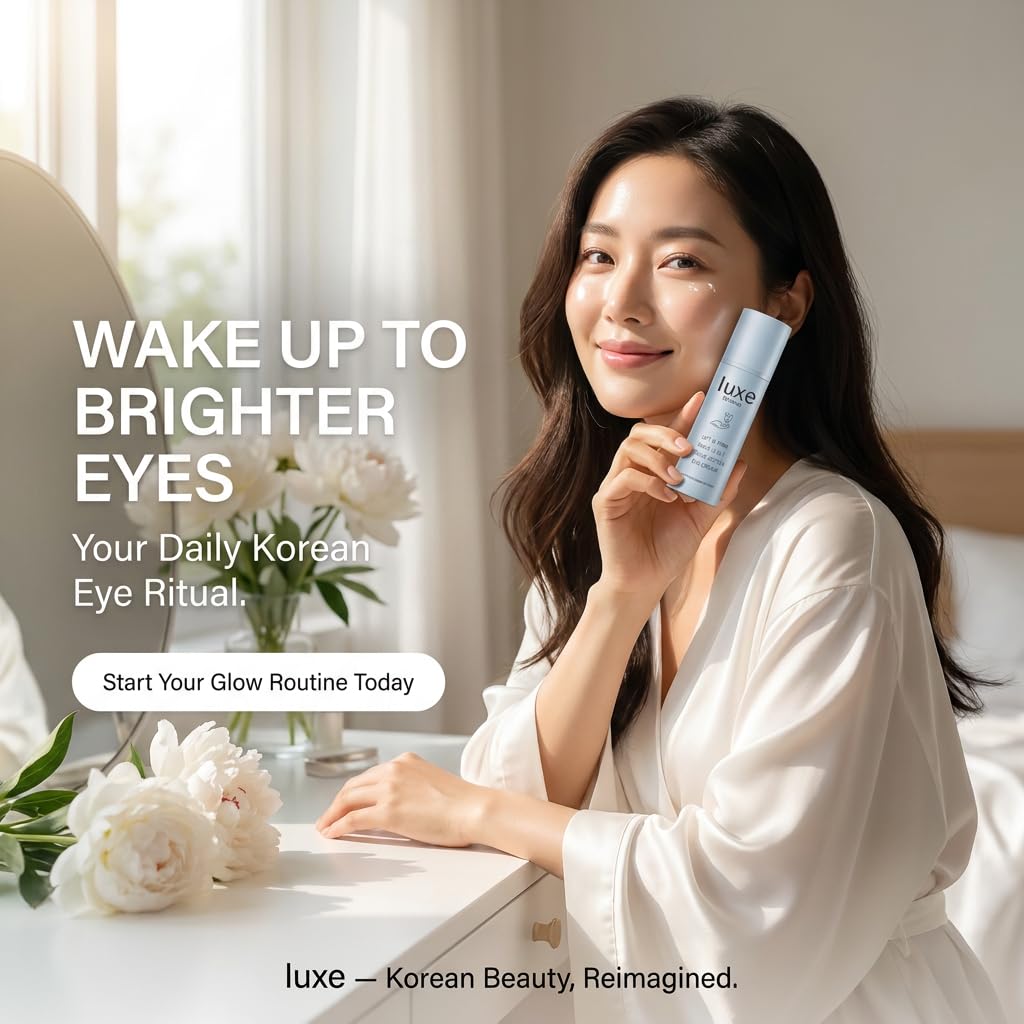 Iuxe Chroma before and after visual showing smoother under-eye appearance