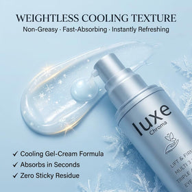 Iuxe Chroma held in hand to show portable size and convenience