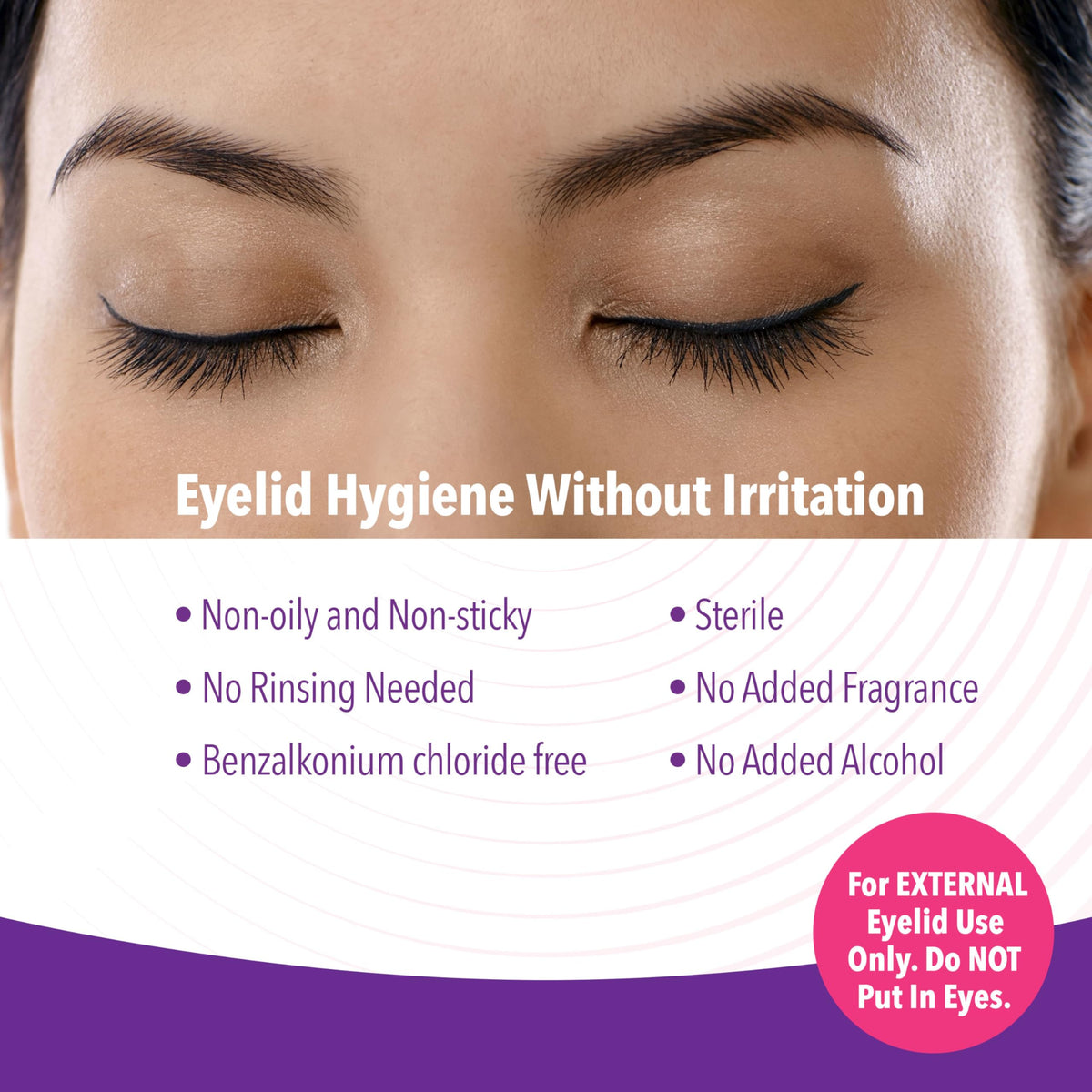 iVIZIA application demo with cotton pad removing eyelid makeup, precise gentle cleansing