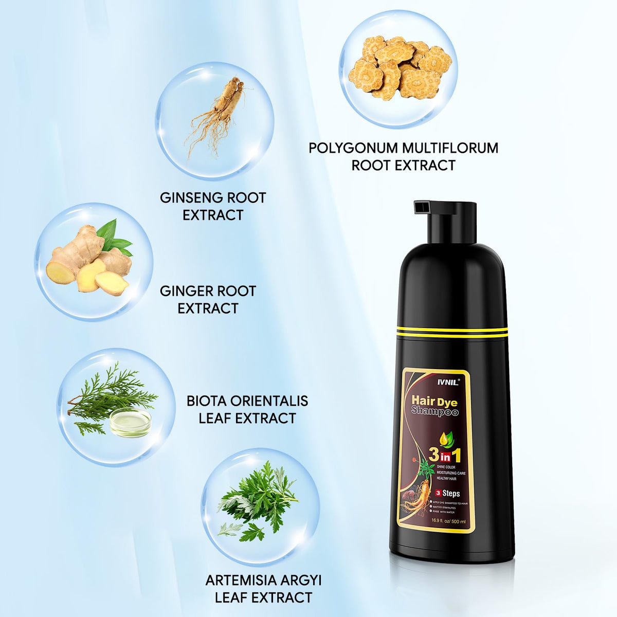 Ivnil being applied to wet hair demonstrating simple at-home use and coverage