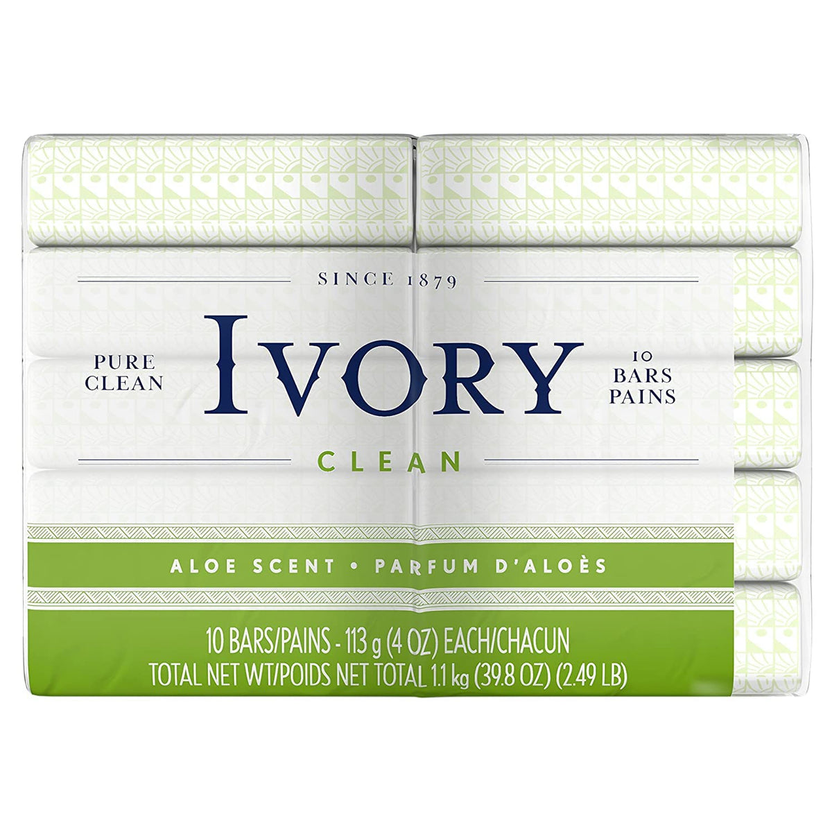 Ivory aloe bar close-up with lather demonstrating gentle foam and easy rinse
