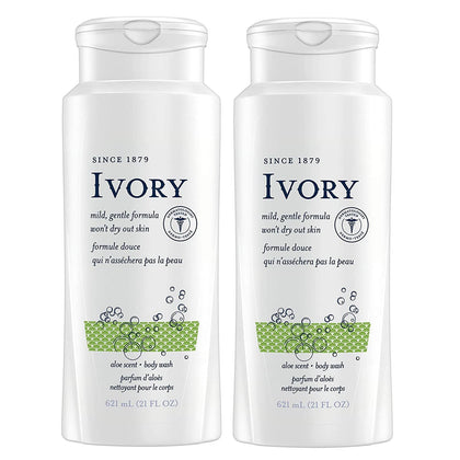 Ivory 21 oz aloe front packaging showing label and two-pack convenience