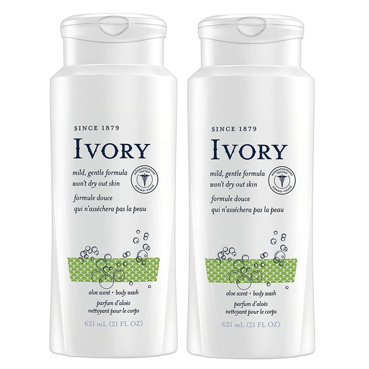 Ivory 21 oz aloe front packaging showing label and two-pack convenience