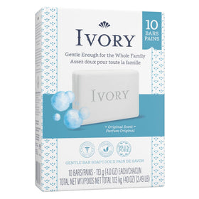 Ivory close-up of bar texture highlighting purity and gentle lather