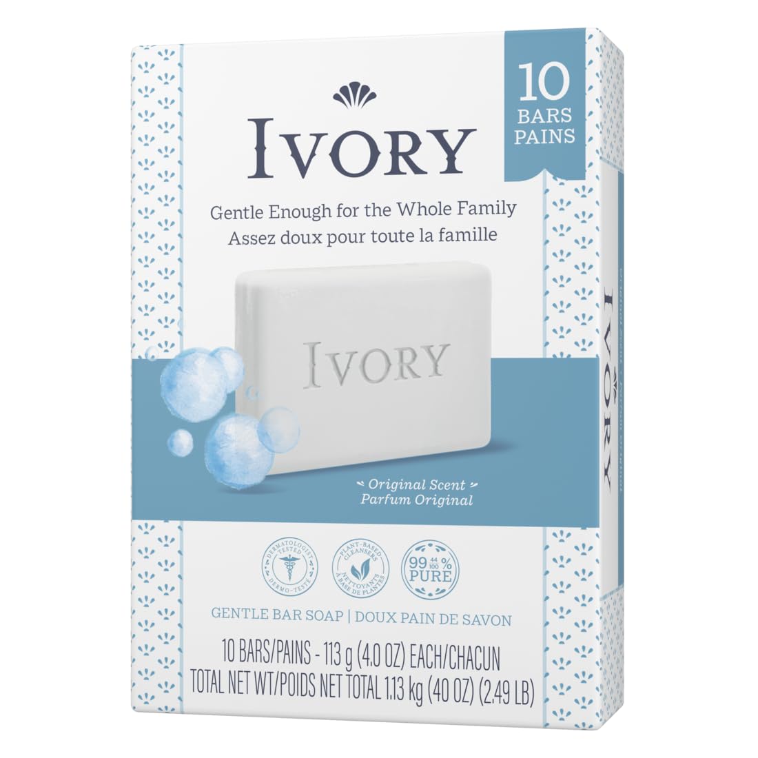 Ivory bar generating lather in hand demonstrating reliable cleansing