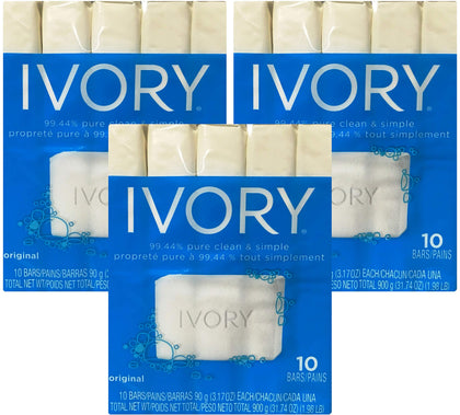 Ivory front packaging showing the 3.17 oz bar and pack benefits for reliable cleansing