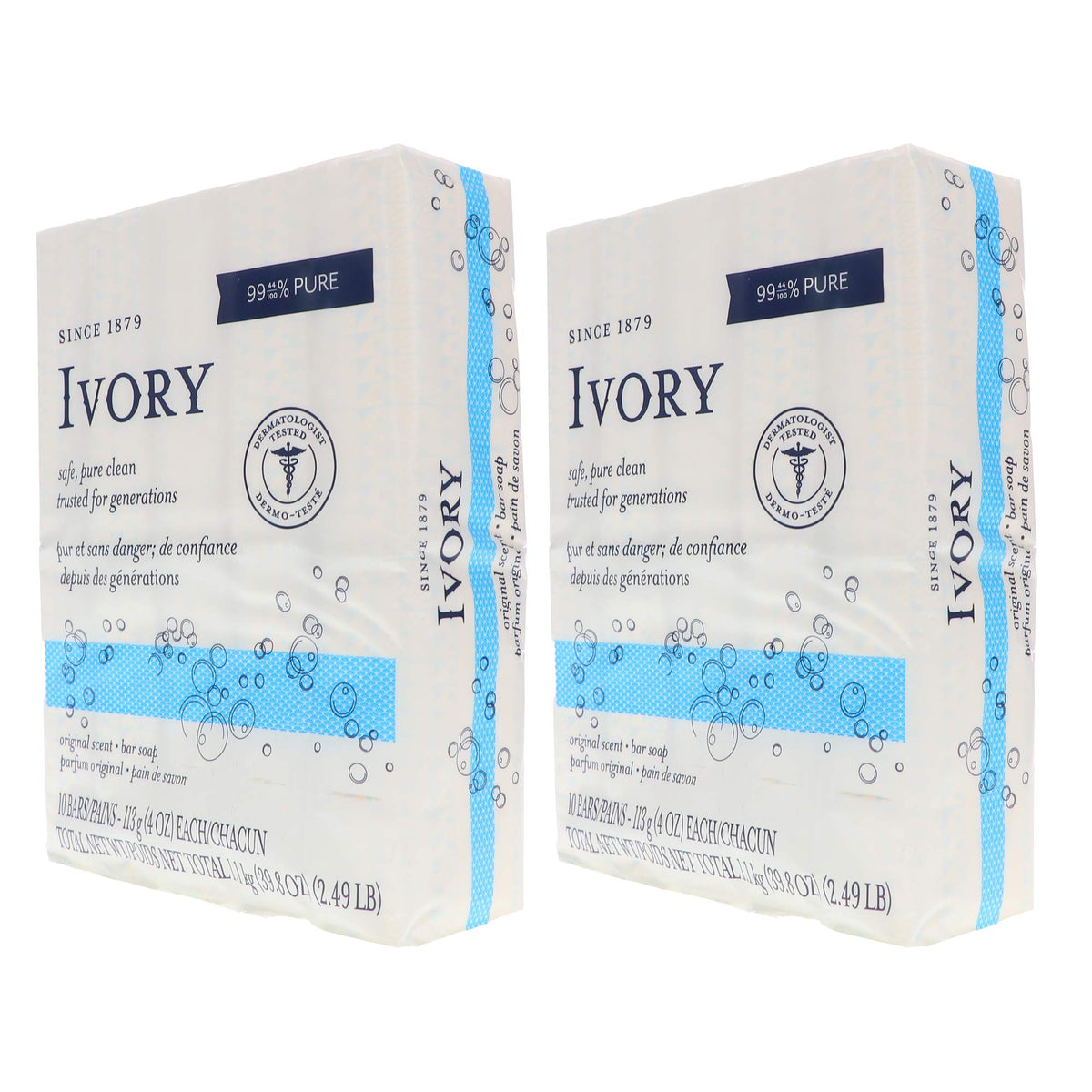 Ivory single bar close-up displaying texture and smooth edges for gentle lather