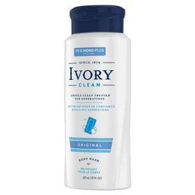 Ivory 21 oz bottle beside common items for scale showing generous size benefit