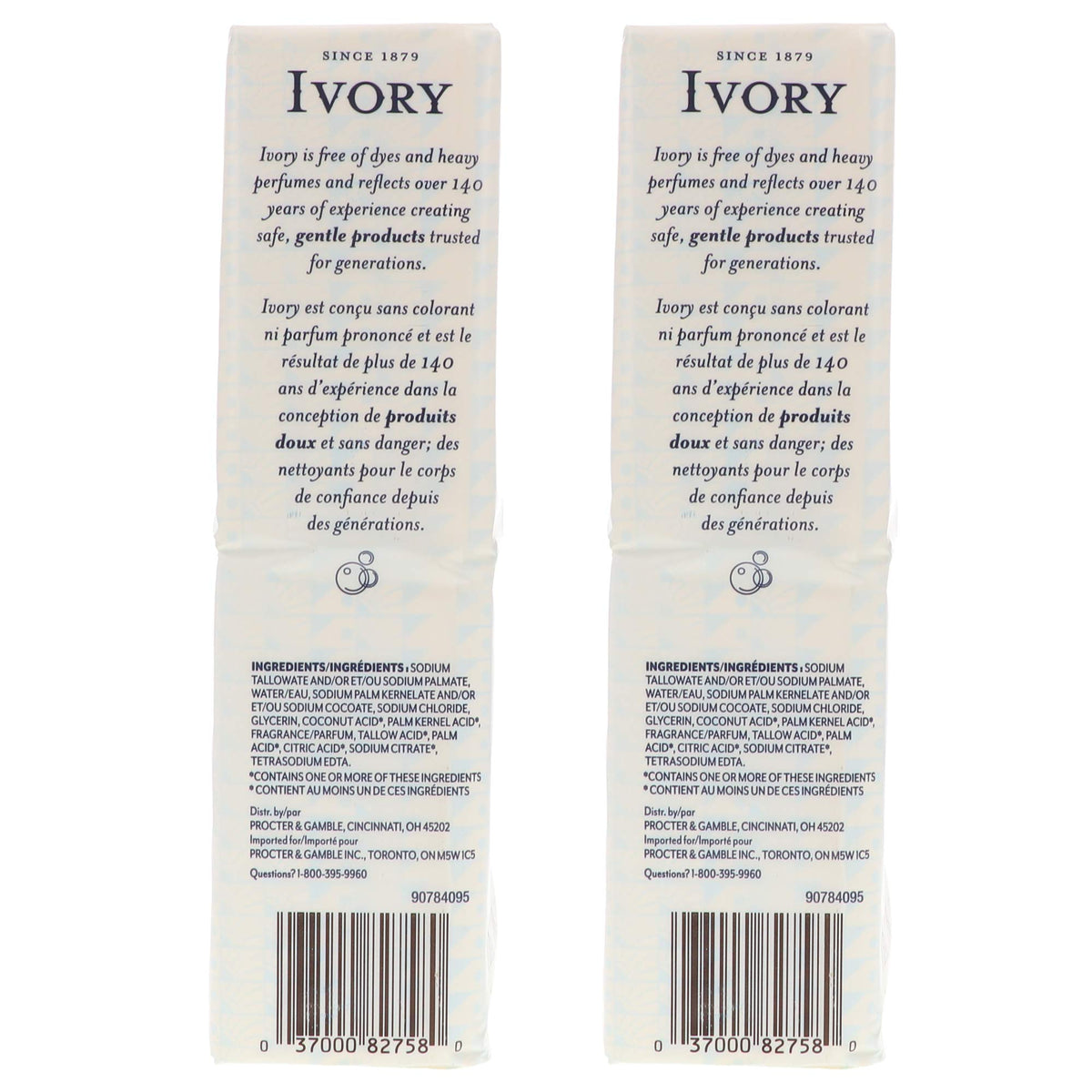 Ivory size comparison in hand showing 4 oz bath-size bar for scale