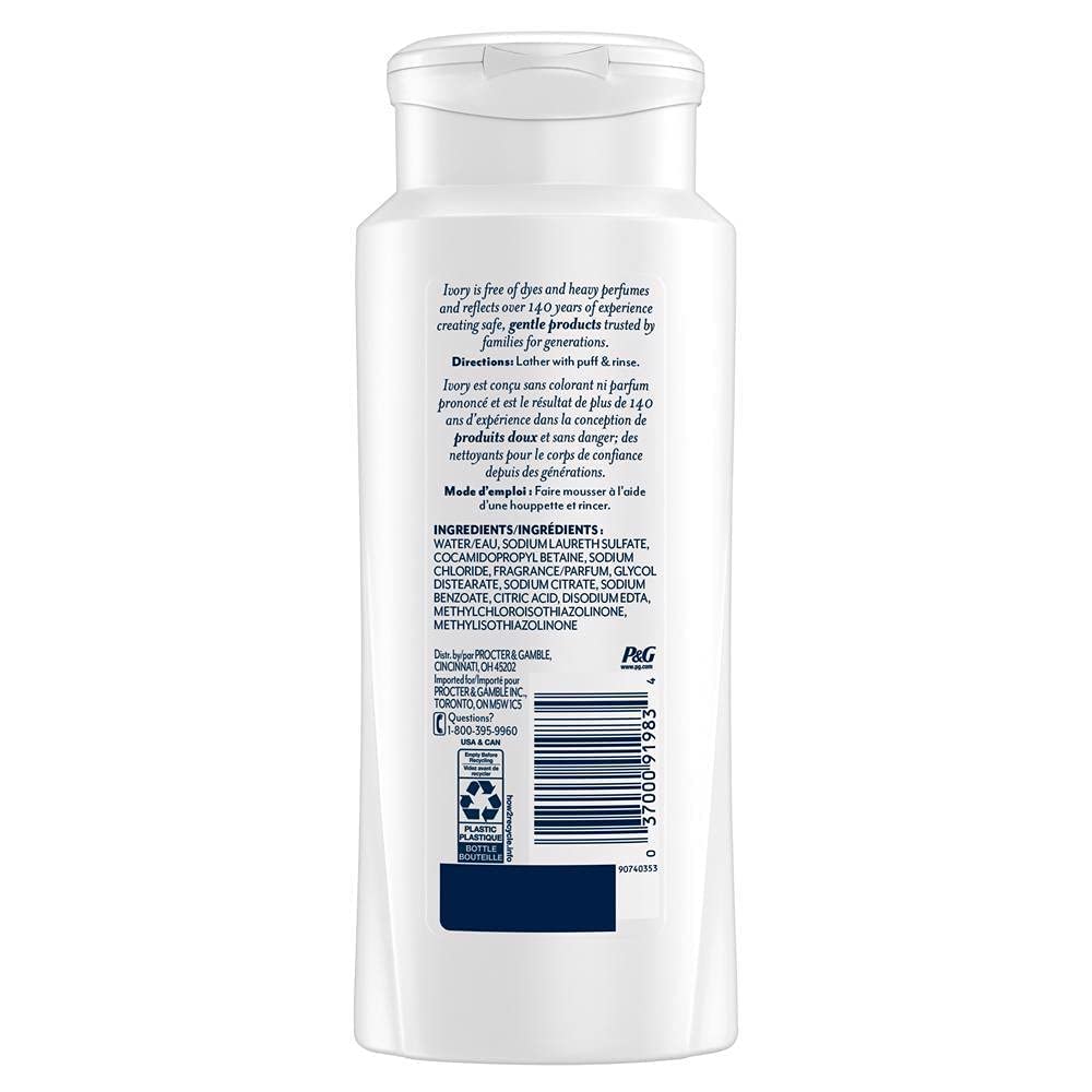 Ivory pump and label close-up highlighting easy dispensing benefit