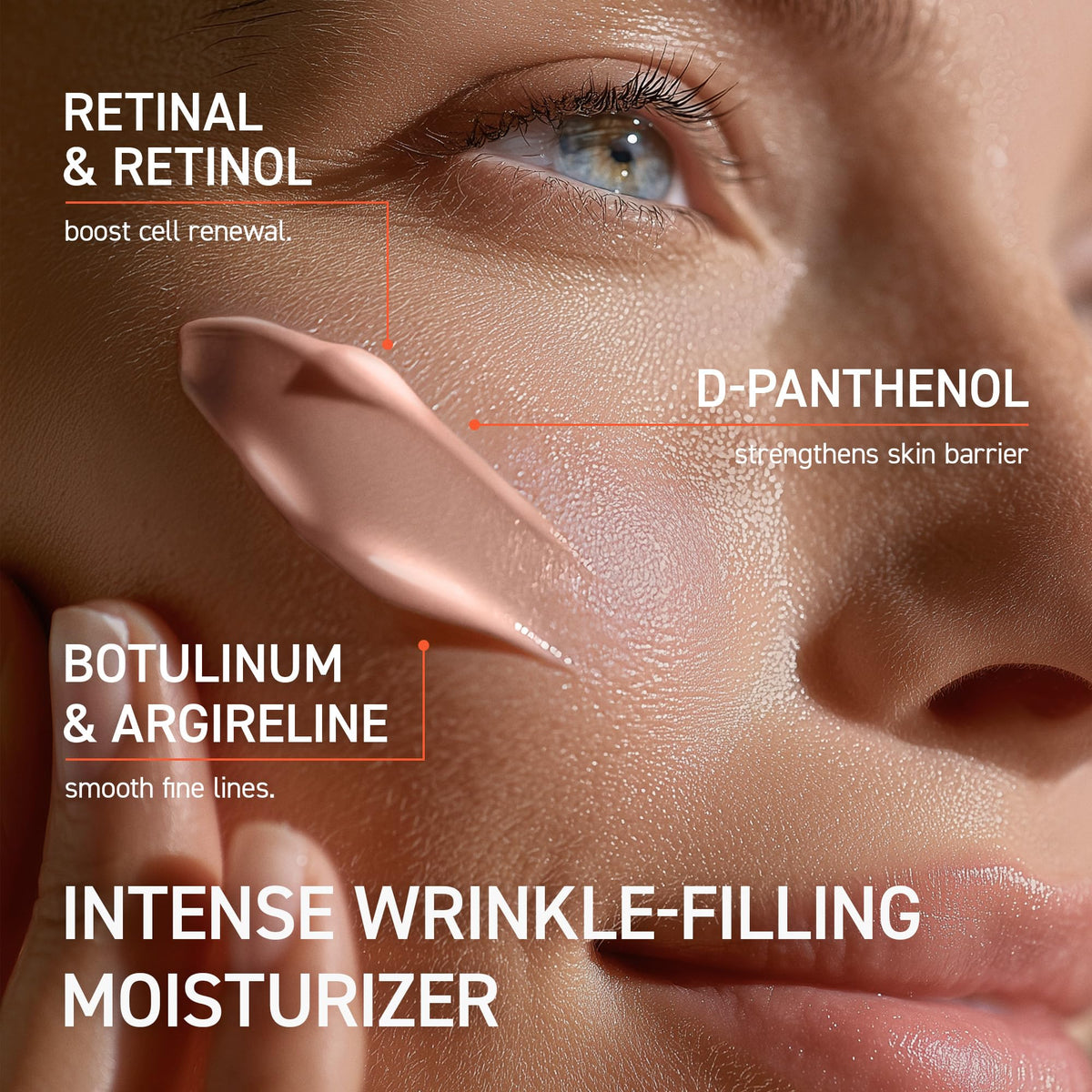 IVOSKIN product swatch on skin, shows lightweight spreadability and hydration