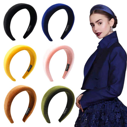 Ivyu front packaging of six velvet headbands showing colors and neat box benefit is easy gifting
