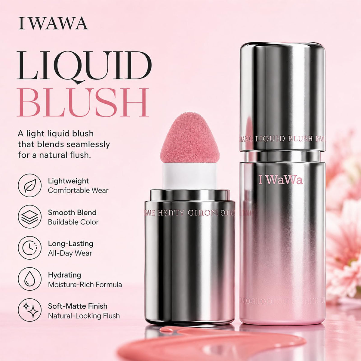 IWAWA sponge tip applicator close-up for precise dotting and easy blending