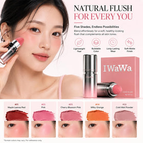 IWAWA swatch on arm showing Pink Cherry Blossoms color payoff and buildability