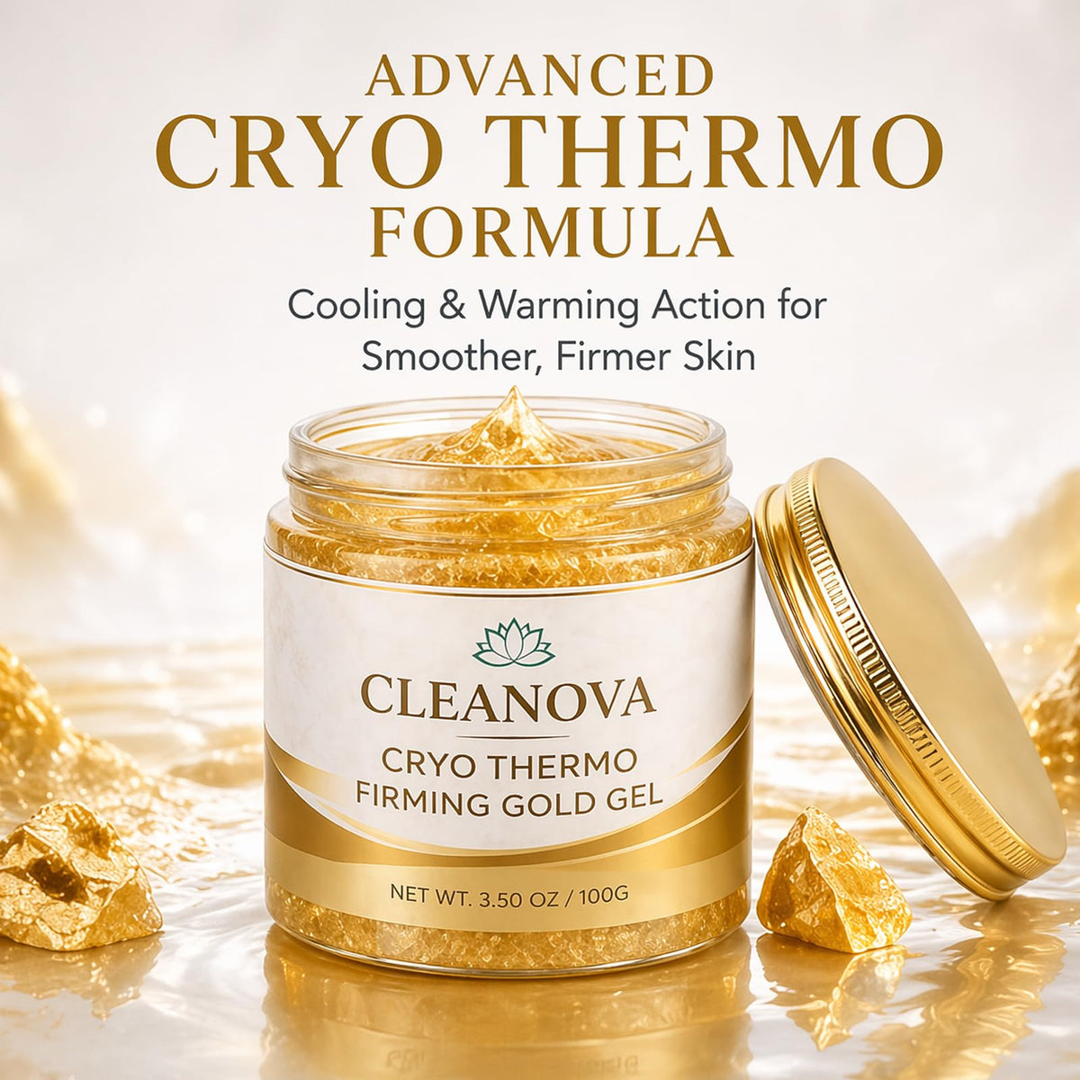 Iwhact Cleanova close-up gel texture revealing smooth lightweight formula for fast absorption and comfortable wear