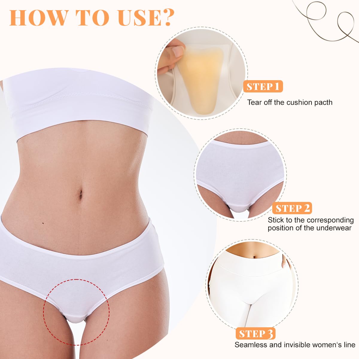 IYRNISFEM pad being positioned under leggings demonstrating discreet coverage during wear