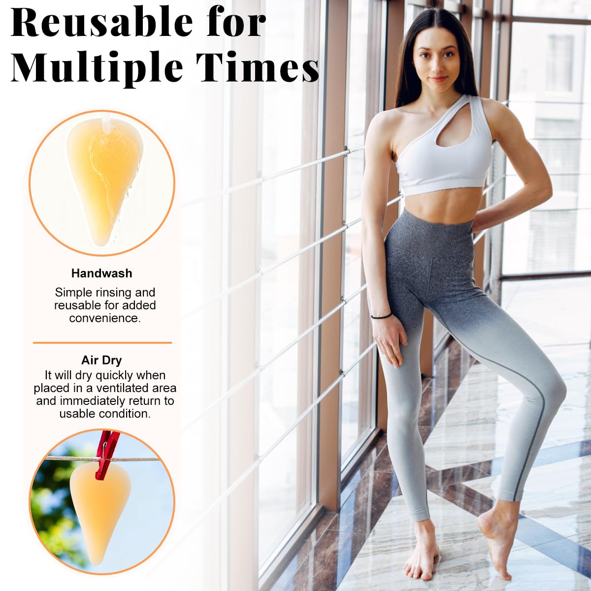 IYRNISFEM lifestyle shot of model wearing leggings showing seamless silhouette benefit