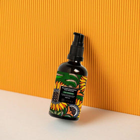 The Ayurveda Experience Balaayah bottle on bathroom vanity illustrating daily routine benefit