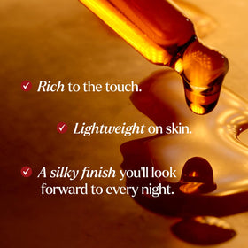 Iyura elixir staged on vanity to show how it fits a night routine