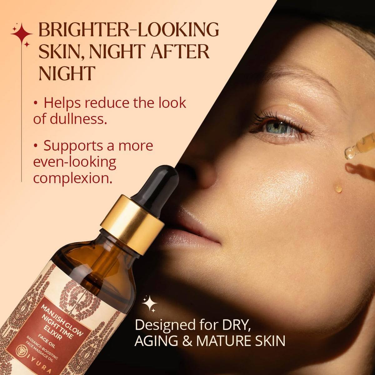 Iyura oil texture close-up highlighting lightweight, fast-absorbing feel