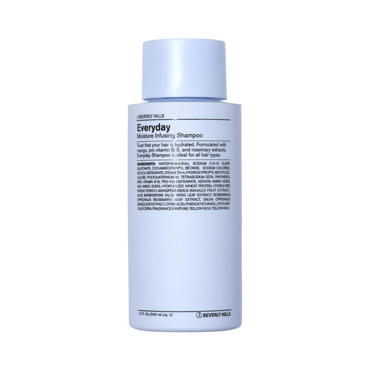 J Beverly Hills front packaging showing 12 oz bottle and branding benefit: professional-quality