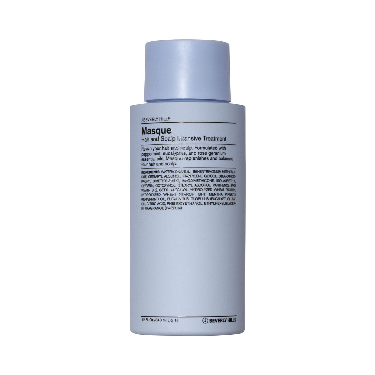 J Beverly Hills front label showing blue masque and brand benefits