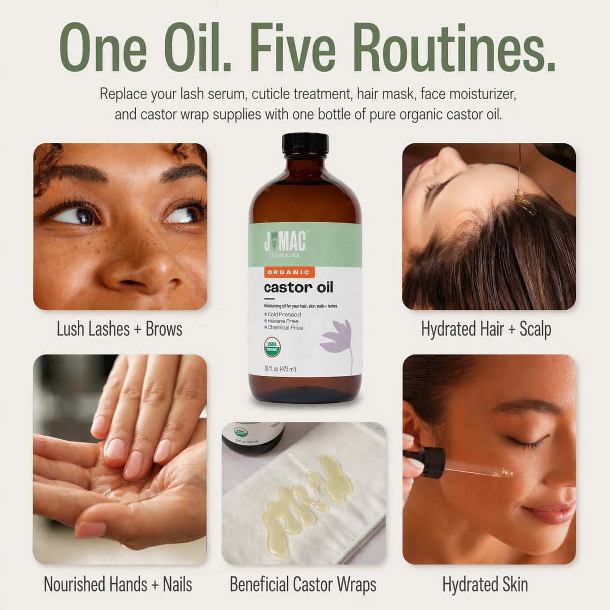 j mac botanicals label closeup highlighting USDA organic certification and purity benefit