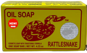 JABON DE ACEITE VIBORA DE CASCABEL soap bar close-up highlighting smooth surface