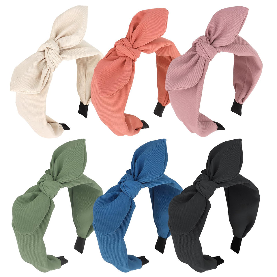 Jaciya front view showing wide knotted bow headband and instant style