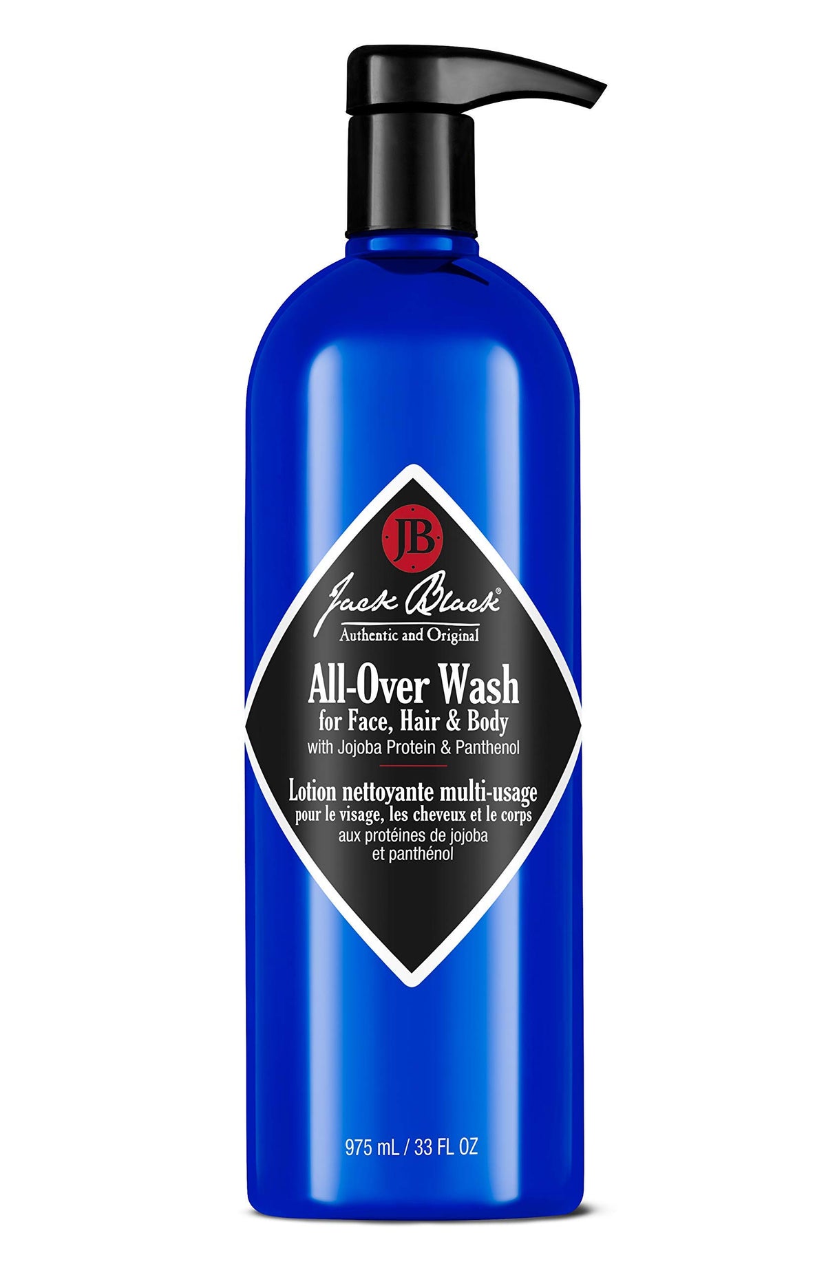 Jack Black front packaging shows bottle and label, highlighting multi-use convenience