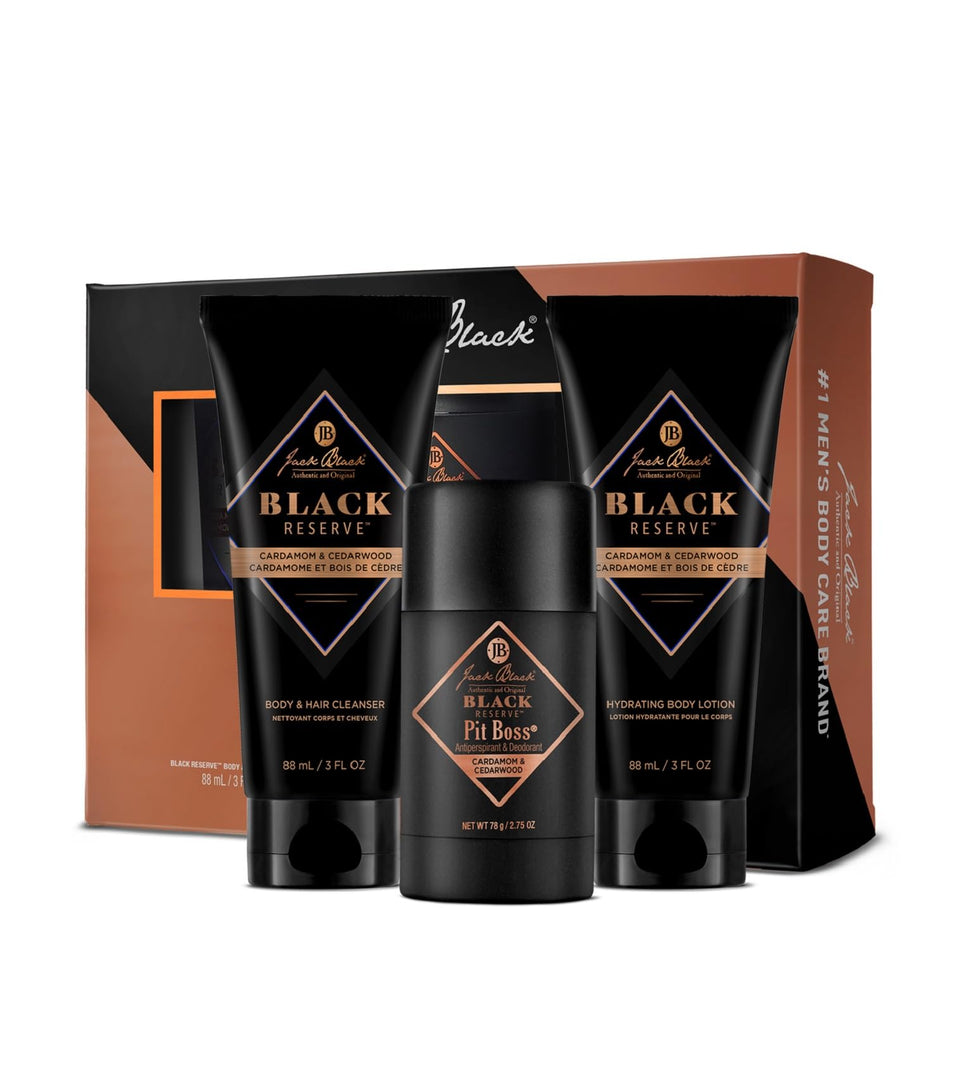 Jack Black front packaging showing set and scent for confident grooming