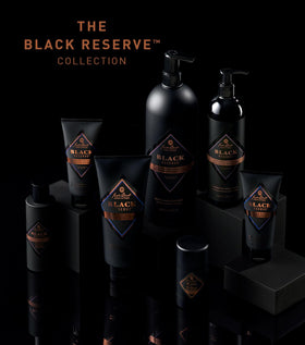 Jack Black bottle next to shampoo for scale showing large 33 oz value