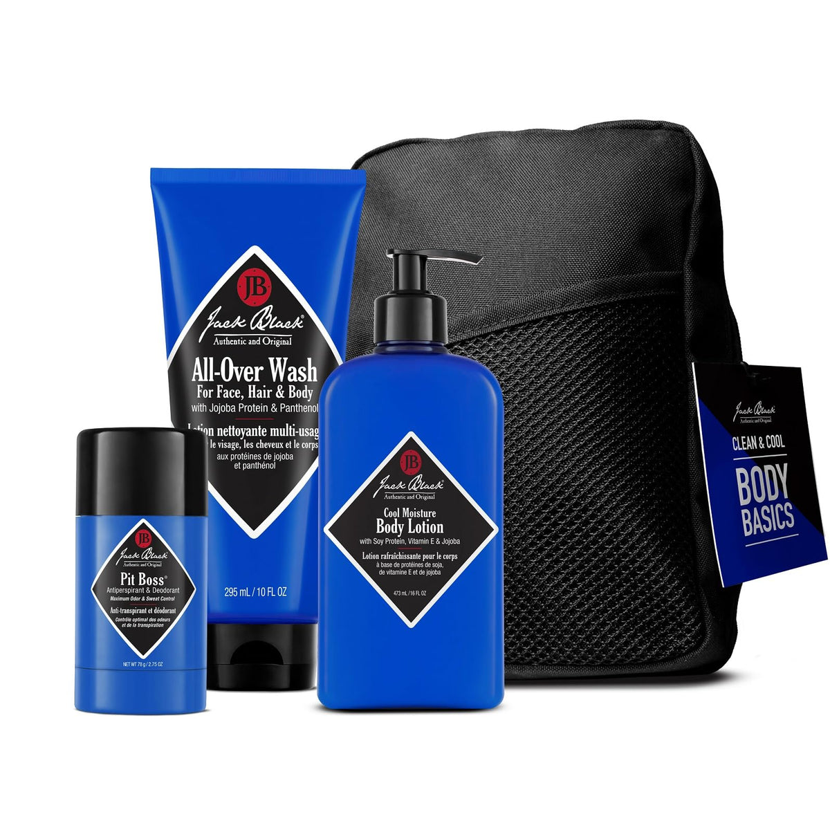 Jack Black front packaging showing full Clean & Cool set and benefits