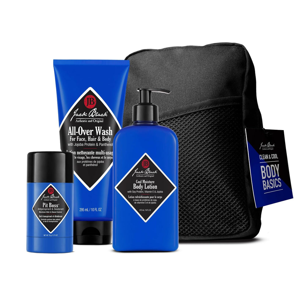Jack Black front packaging showing full Clean & Cool set and benefits
