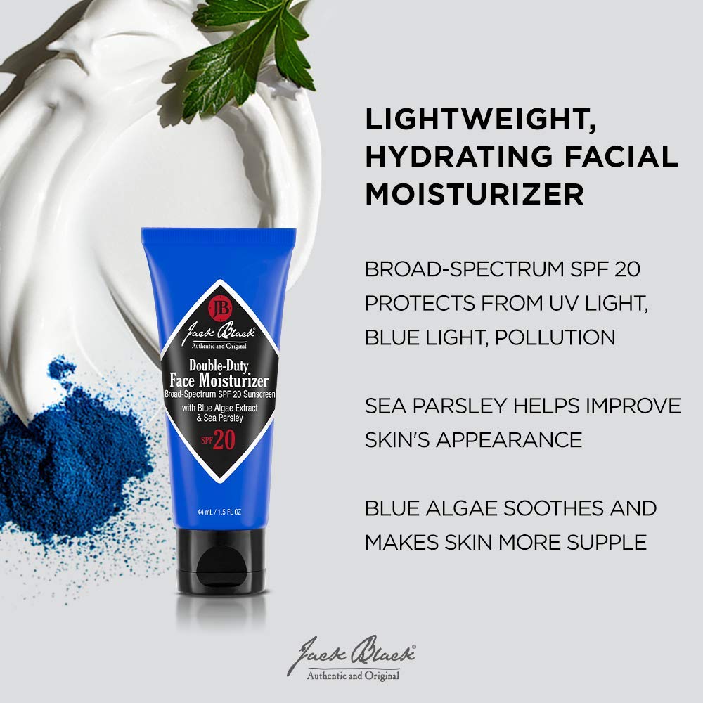Jack Black cream texture close-up highlighting quick-absorbing hydration