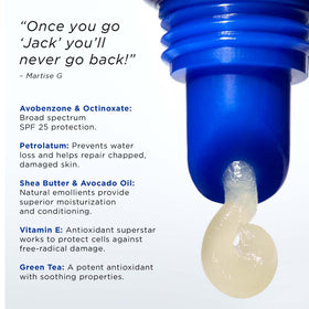Jack Black Double-Duty moisturizer tube angled to show lightweight hydration