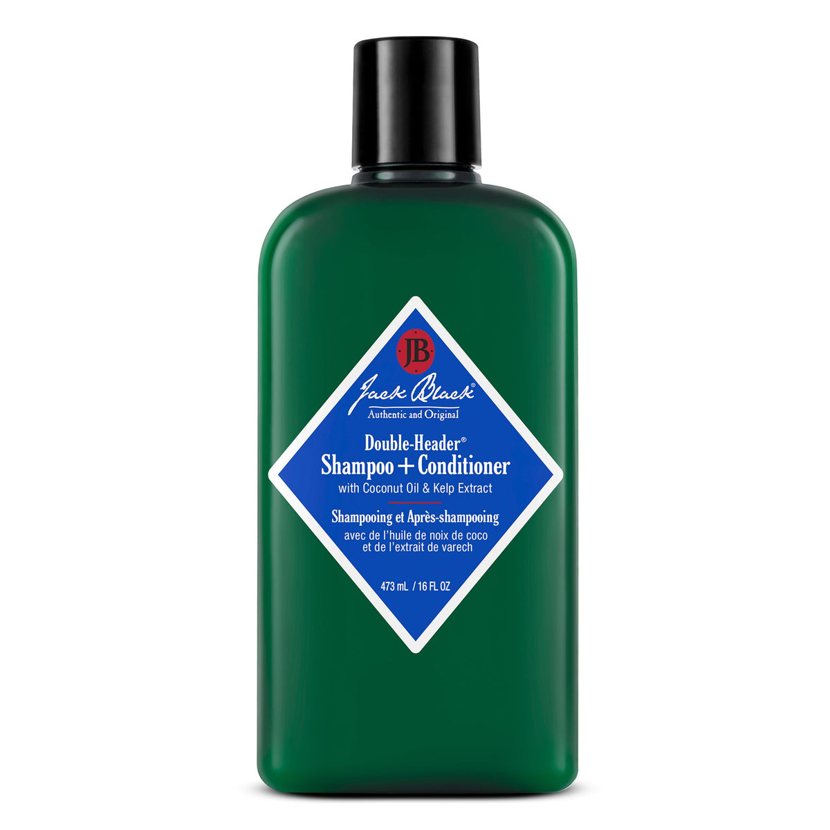 jack black front bottle showing label and 16 oz size for clear product ID and benefit