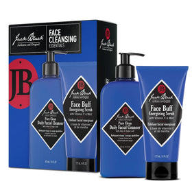 Jack Black duo front packaging showing both cleanser and scrub for easy grooming