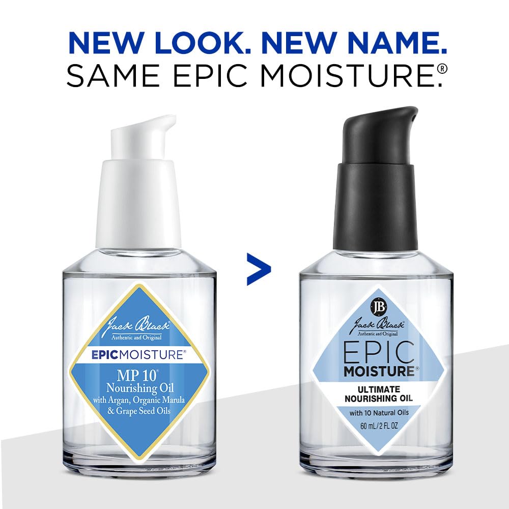 Jack Black oil on hair ends showing improved shine and smoothness
