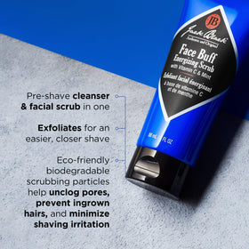 Jack Black 6 fl oz tube next to common objects showing compact, travel-ready size