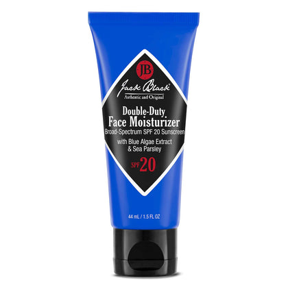 Jack Black front packaging showing SPF 20 and easy morning protection