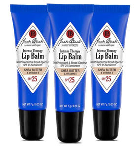 Jack Black front packaging showing three lip balm tubes and easy grab convenience