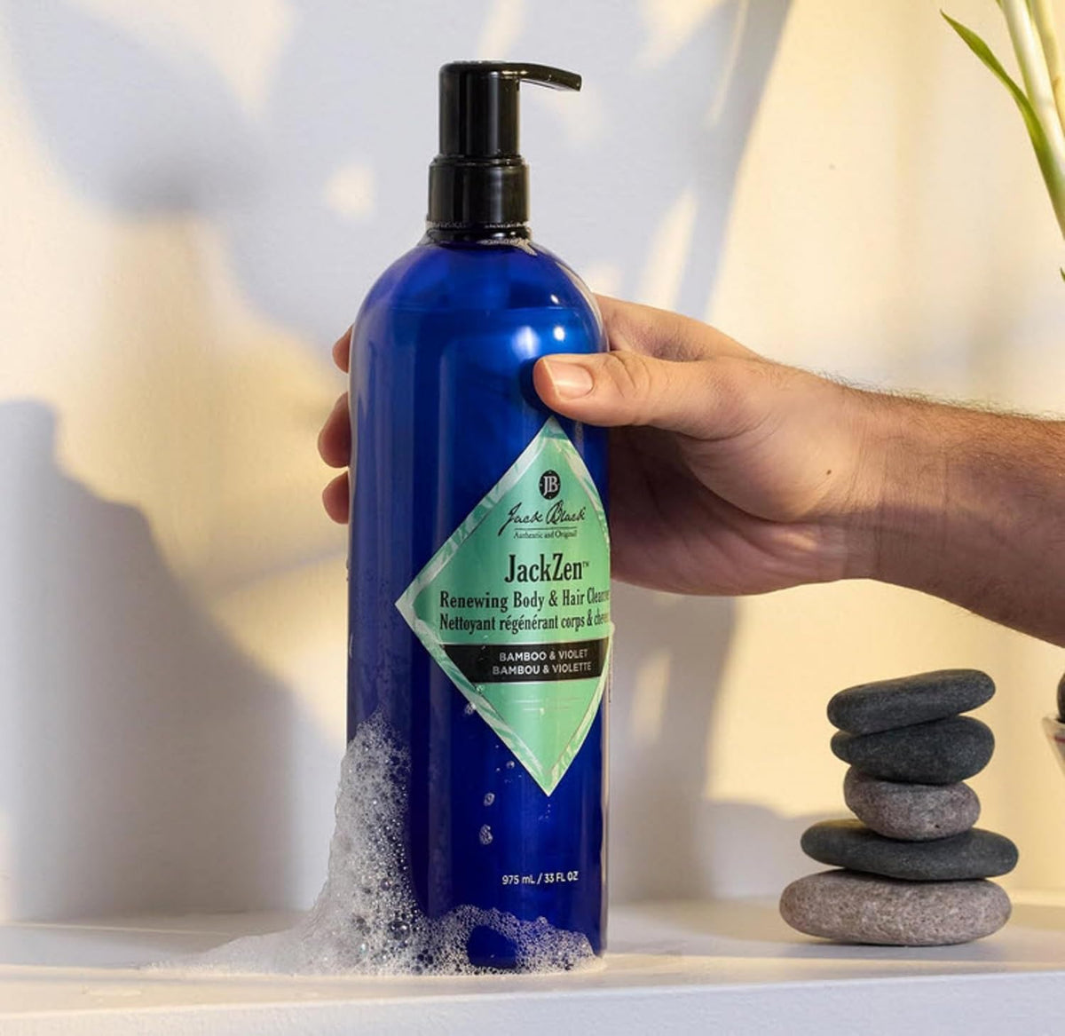 Jack Black close-up lather texture demonstrating gentle foam benefit