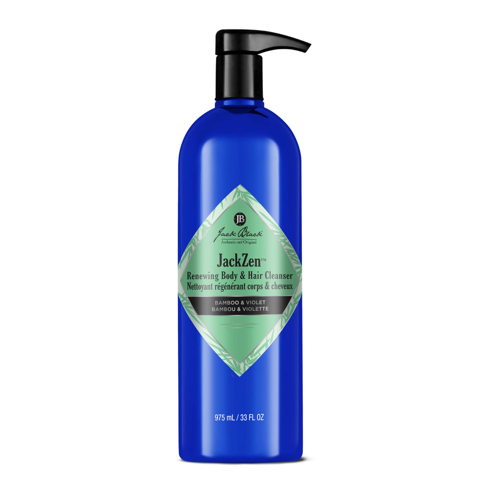 Jack Black front bottle showing label and bamboo violet scent benefit