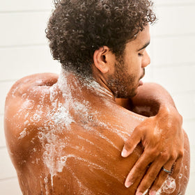 Jack Black netted sponge texture detail for improved lather and exfoliation