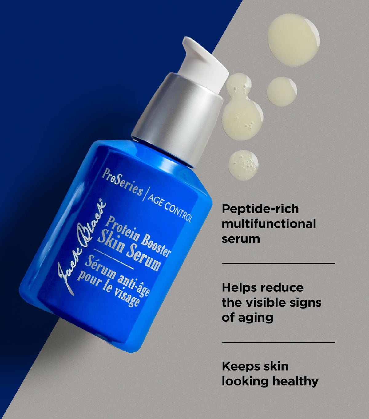 Jack Black protein serum texture close-up highlighting lightweight absorption